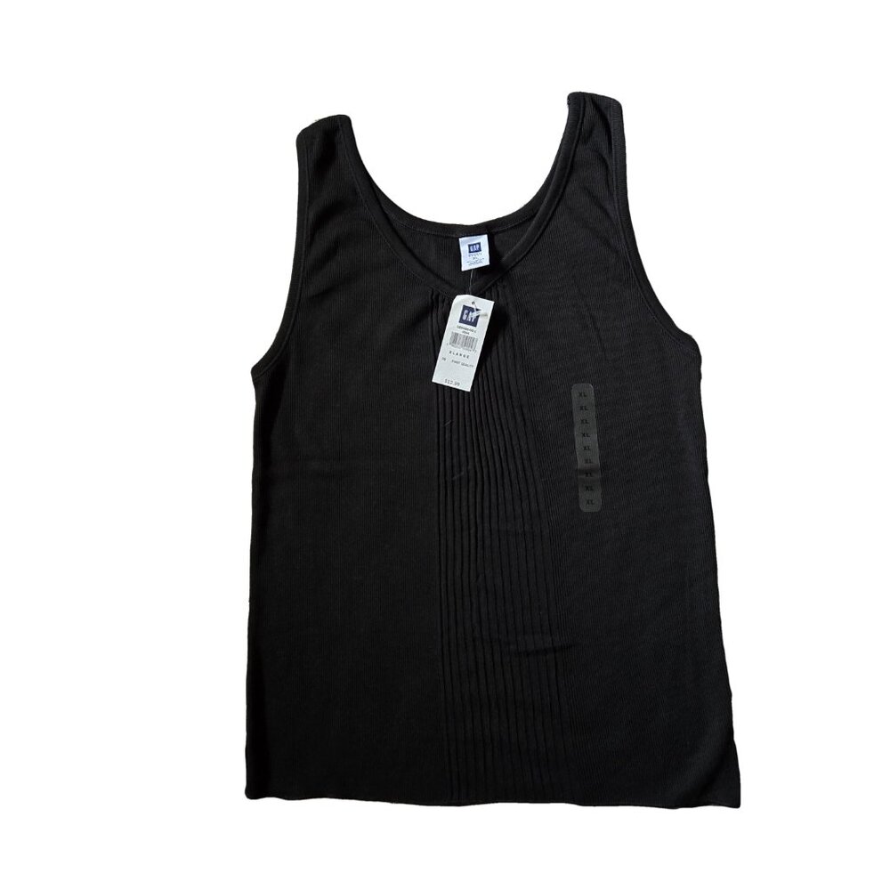 NWT GAP Black Ribbed Cotton Tank XL